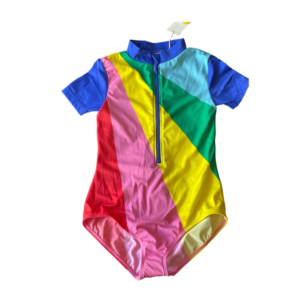 Boden Girls rainbow ray swimsuit surfsuit size 11-12